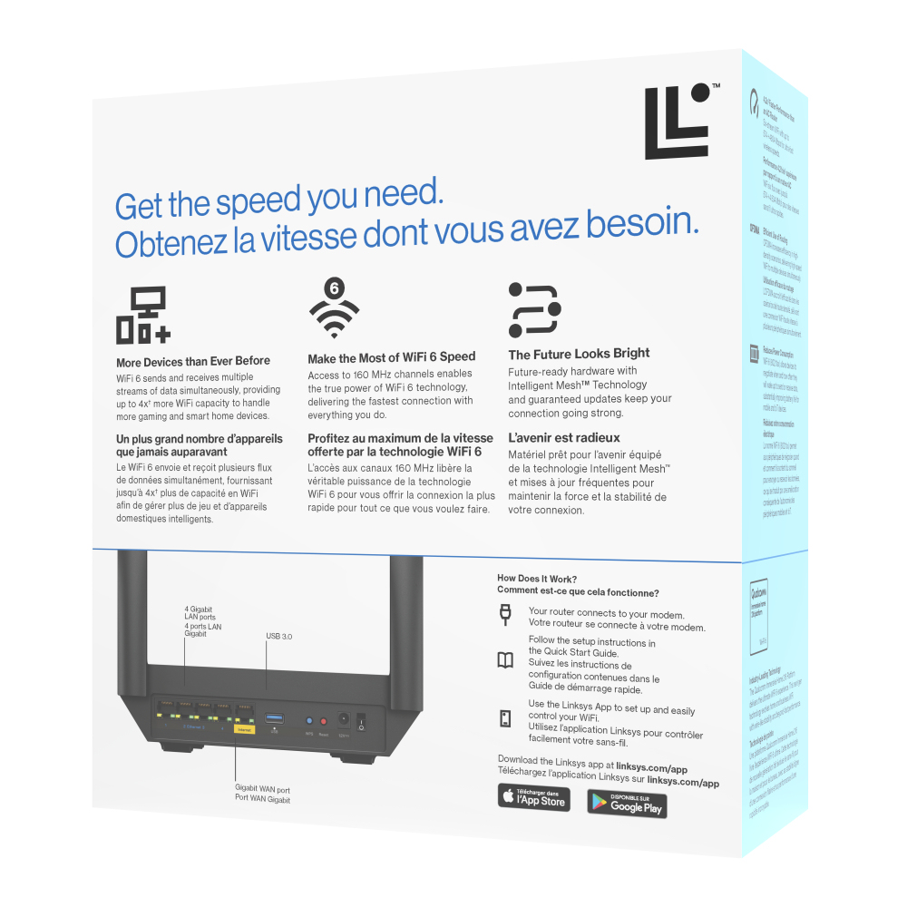 Linksys MR5500 routeur sans fil Gigabit Ethernet Bi-bande (2,4 GHz / 5 GHz) Noir
