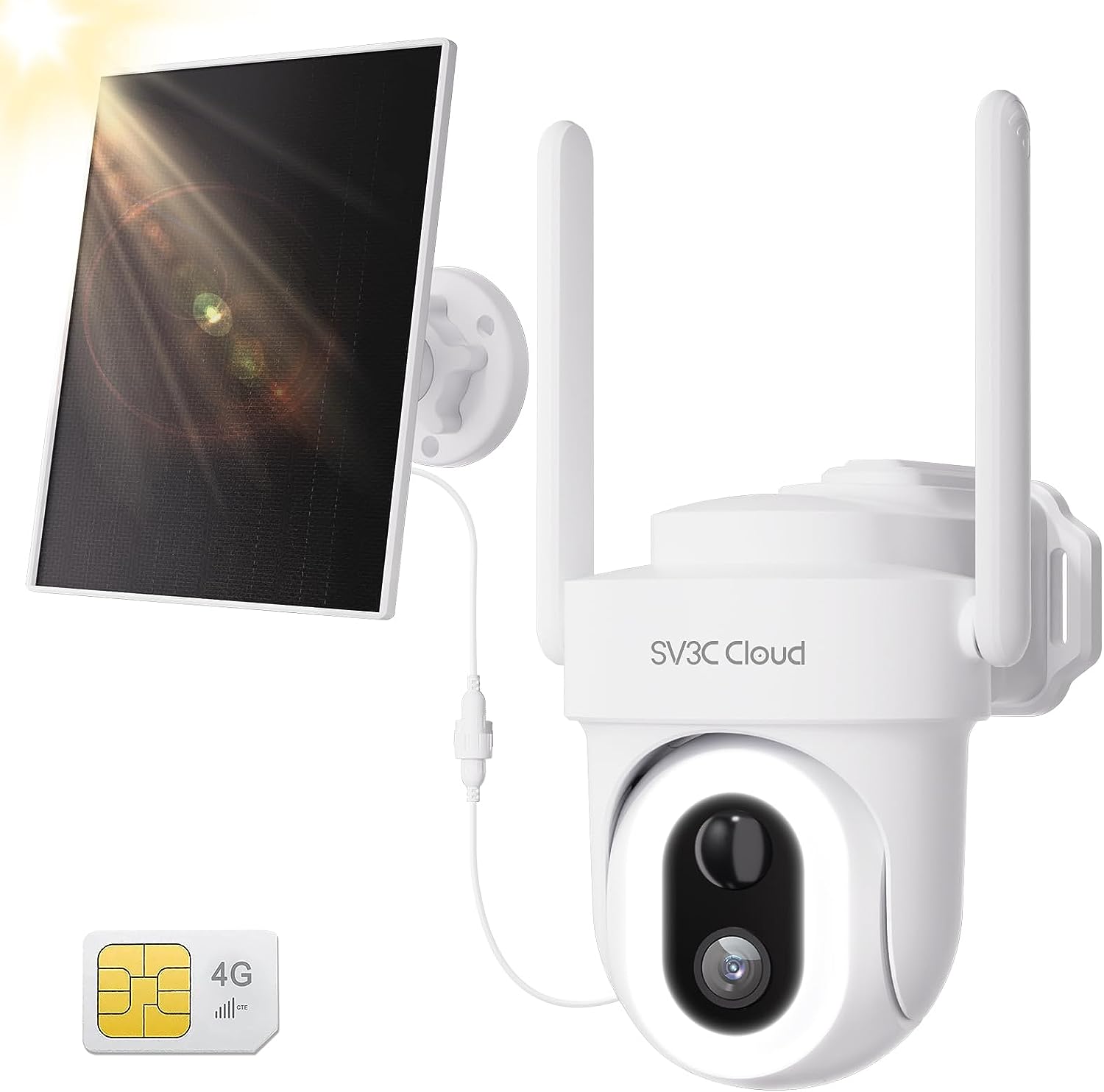 Caméra surveillance extérieure 4G Batt. recharg.+ panneau solaire SV3C Cloud