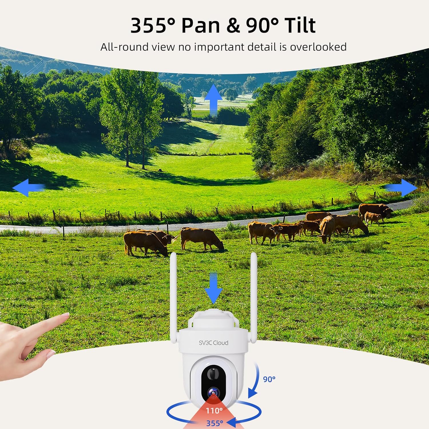 Caméra surveillance extérieure 4G Batt. recharg.+ panneau solaire SV3C Cloud