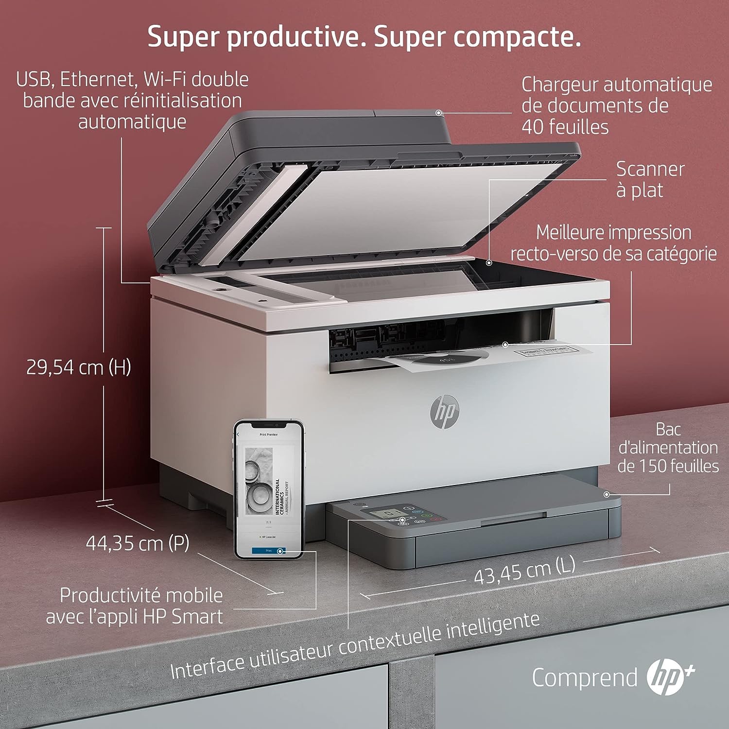 Imprimante multifonction LaserJet monochrome HP M234SDW