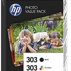 Cartouches HP 303 pack noir + 3 couleurs (Value Pack 40 feuil.10x15cm)