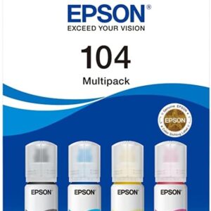 Bouteille encre EPSON 104 Pack de 4 (noire, cyan, jaune, magenta 65ml)